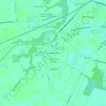 Chapell Gardens topographic map, elevation, terrain