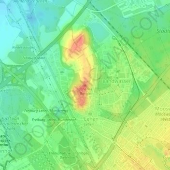 Lehener Bergle topographic map, elevation, terrain
