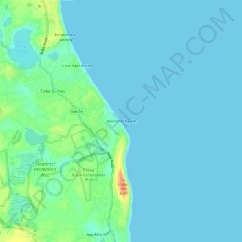 Manomet Beach topographic map, elevation, terrain