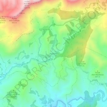 Escaladei topographic map, elevation, terrain
