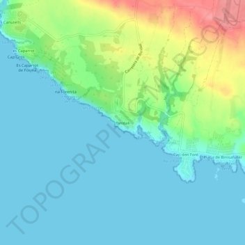 Binidalí topographic map, elevation, terrain