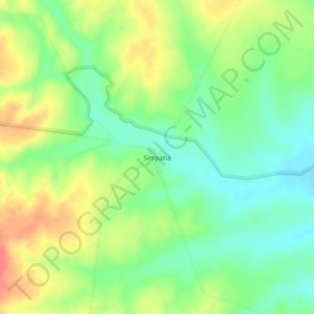 Simpatia topographic map, elevation, terrain