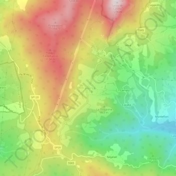 Traversa topographic map, elevation, terrain