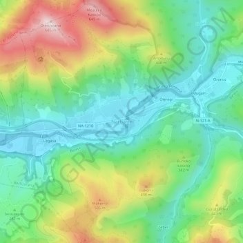 Narbarte topographic map, elevation, terrain