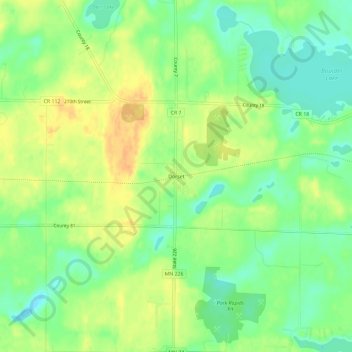 Dorset topographic map, elevation, terrain