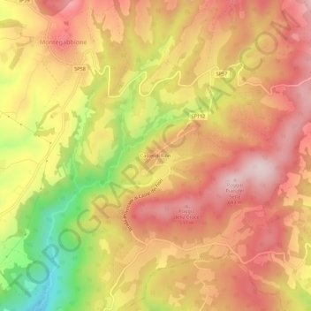 Castel di Fiori topographic map, elevation, terrain