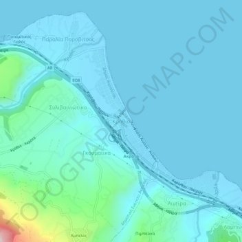 Krathio topographic map, elevation, terrain