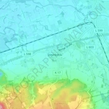 Steinbeck topographic map, elevation, terrain