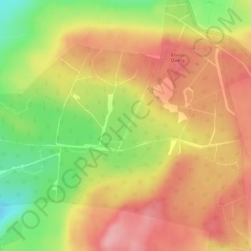Blaxter Bog topographic map, elevation, terrain