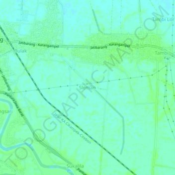 Sleman topographic map, elevation, terrain