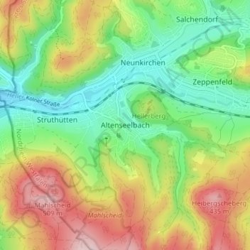 Altenseelbach topographic map, elevation, terrain
