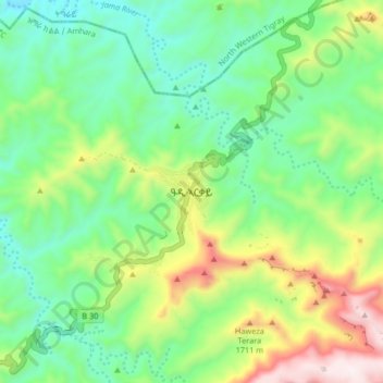 Adi Arkay topographic map, elevation, terrain
