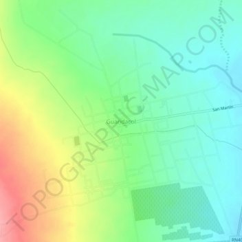 Guandacol topographic map, elevation, terrain