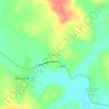 20 de Julio topographic map, elevation, terrain