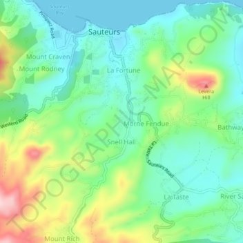 Saint Patrick topographic map, elevation, terrain