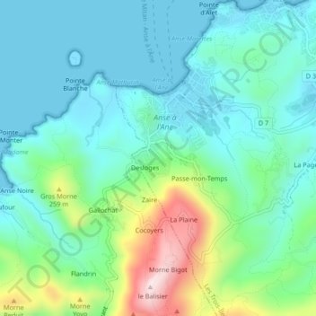 Papias topographic map, elevation, terrain