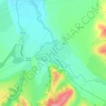 Șinca Veche topographic map, elevation, terrain
