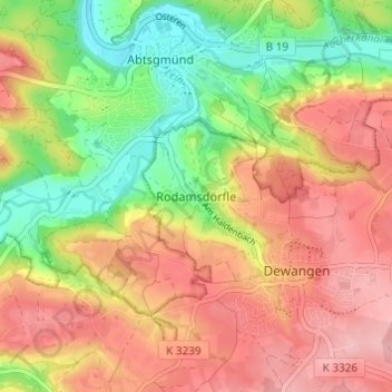Rodamsdörfle topographic map, elevation, terrain