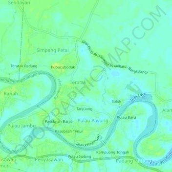 Sumpadang topographic map, elevation, terrain