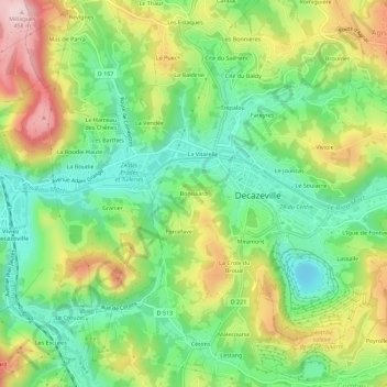 Bonissard topographic map, elevation, terrain