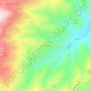 Los Casimiros topographic map, elevation, terrain