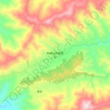 布朗山布朗族乡 topographic map, elevation, terrain