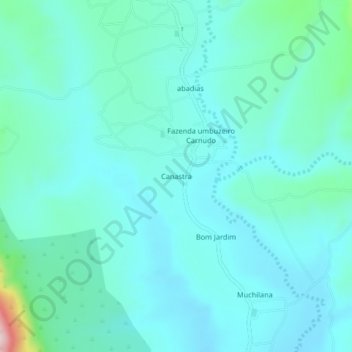 Canastra topographic map, elevation, terrain