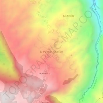 El Palmar Grande topographic map, elevation, terrain