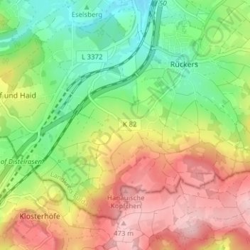 Keutzelbuch topographic map, elevation, terrain