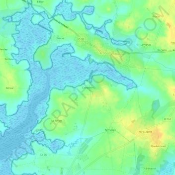 Campbon topographic map, elevation, terrain