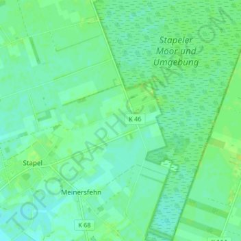 Stapelermoor topographic map, elevation, terrain