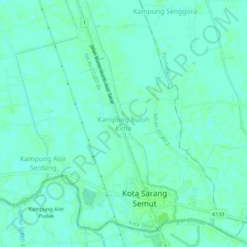 Kampung Buloh Lima topographic map, elevation, terrain