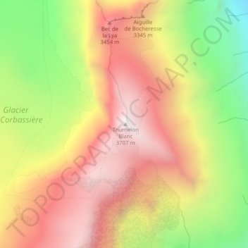 Tournelon Blanc topographic map, elevation, terrain