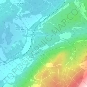 Leanachan Forest topographic map, elevation, terrain