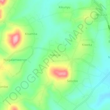 Nakirya topographic map, elevation, terrain