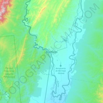 Bermejo topographic map, elevation, terrain