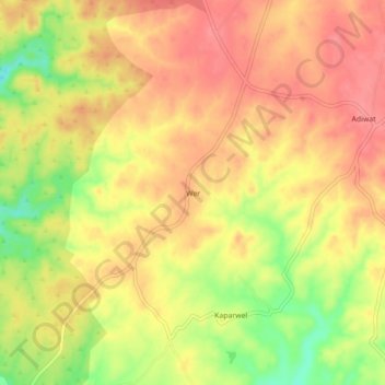 Wer topographic map, elevation, terrain