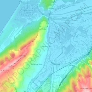 Quinta Nova topographic map, elevation, terrain