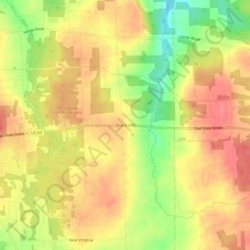 Dutch Hill topographic map, elevation, terrain