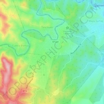 Icho Cruz topographic map, elevation, terrain
