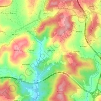 Ferrocinto topographic map, elevation, terrain