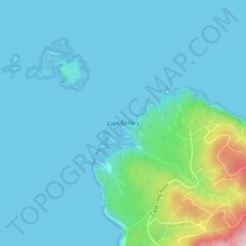 Cape Flattery topographic map, elevation, terrain