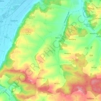 Haunwang topographic map, elevation, terrain
