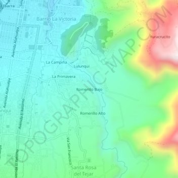 Romerillo Bajo topographic map, elevation, terrain