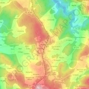 Montelongo topographic map, elevation, terrain