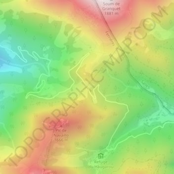 Col de Spandelles topographic map, elevation, terrain