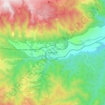 Klisura topographic map, elevation, terrain