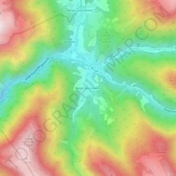 Borgo San Giovanni topographic map, elevation, terrain