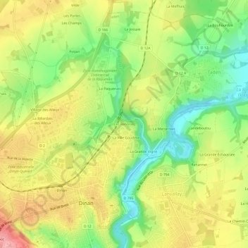 Les Réhories topographic map, elevation, terrain