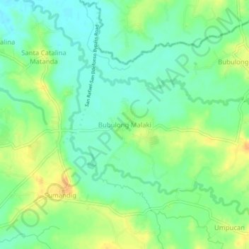 Bubulong Malaki topographic map, elevation, terrain